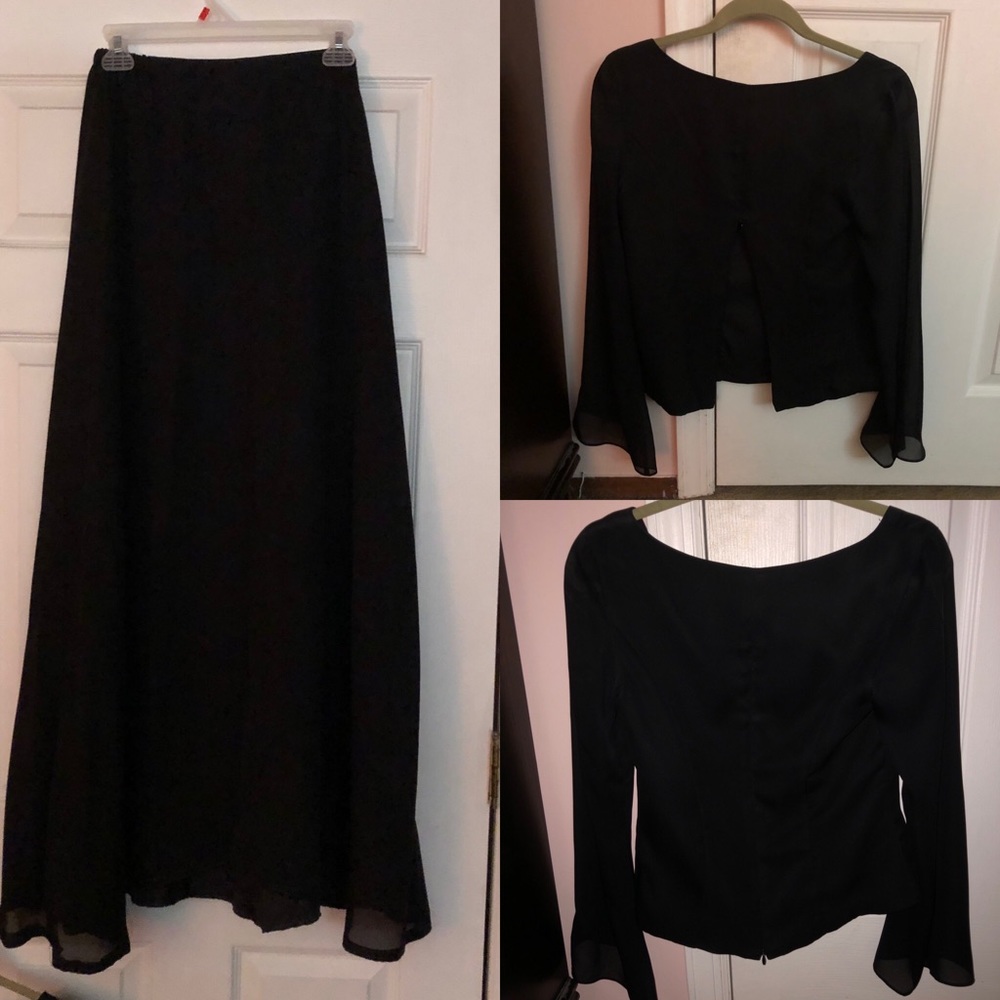 Sz 6 2 pc Black Formal Choir Blouse and Skirt